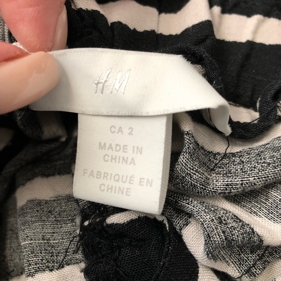 H&M Linen Blend Zebra Print Paper Bag Pants Women Size 2 - Picture 8 of 9